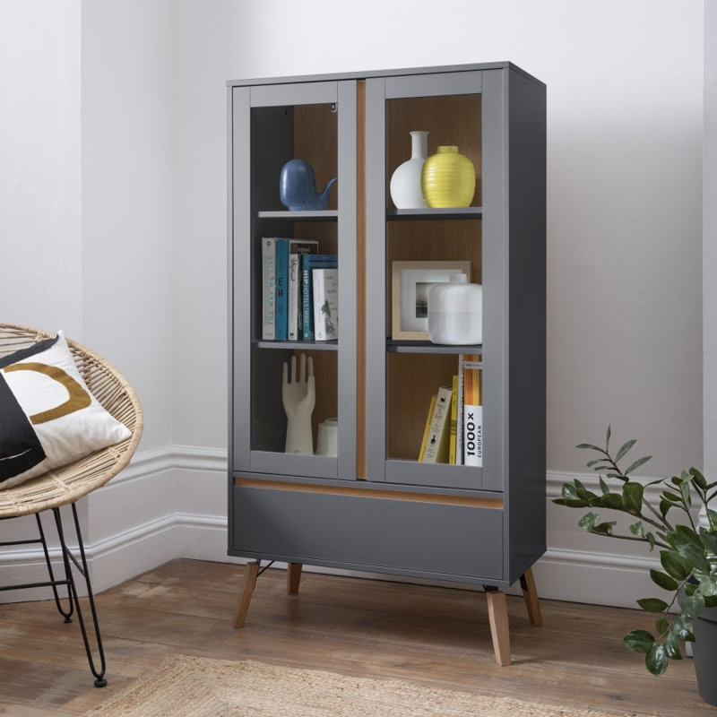 Druzy 80 cm W Display Cabinet, Grey