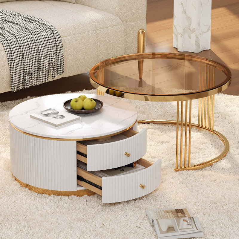 Table basse gigognes 2 tiroirs Modern Modern