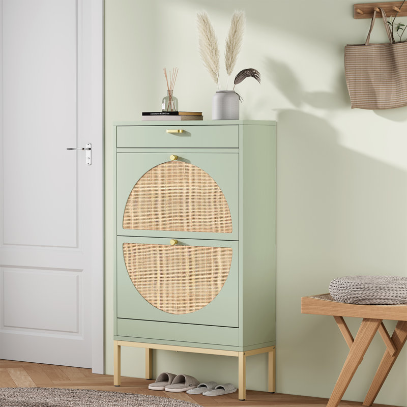 Armoire de rangement Cerina Boho, Vert Morandi