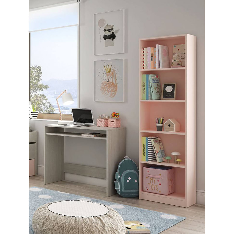 Pomona Bookcase, 201cm H x 80cm W x 28cm D, Pink