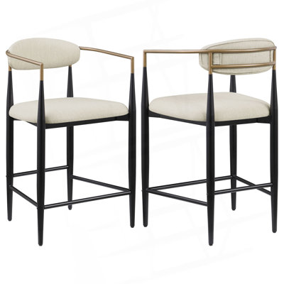 Kirkham Beige Fabric Upholstered Counter Chair  (2 Of Set)