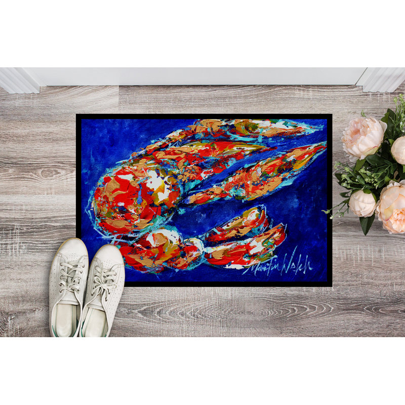Tapis de porte d’intérieur anti-dérapant craw momma crawfish, Rectangle 2 pi x 3 pi
