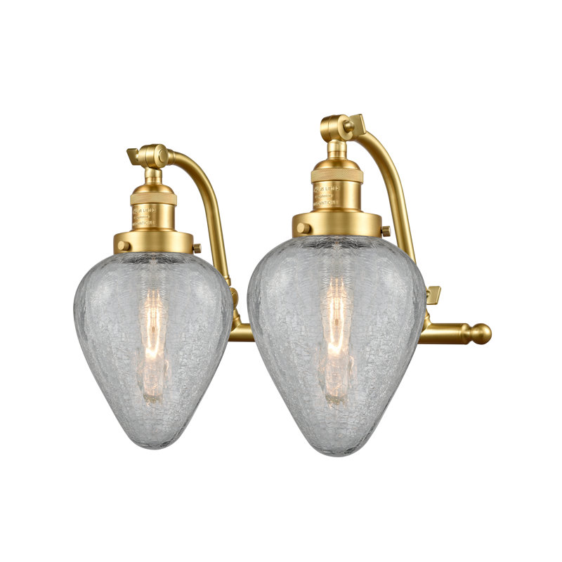 Éclairage pour meuble-lavabo à intensité variable Shauna, Or satiné, 2 lumières