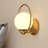 Chabon 1 Light Mid-Century Modern Wall Sconce White Globe Glass-1284278458