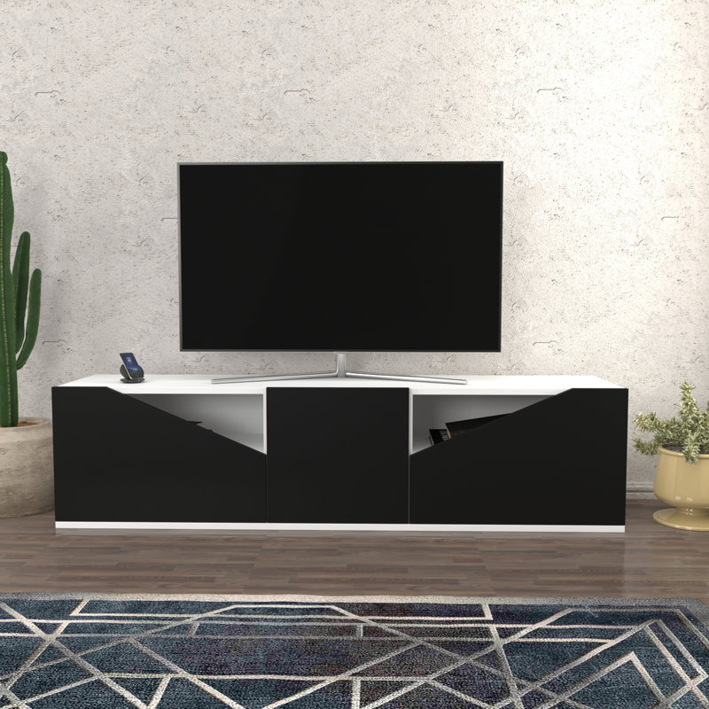 Hueck TV Stand for TVs up to 70", White/Anthracite