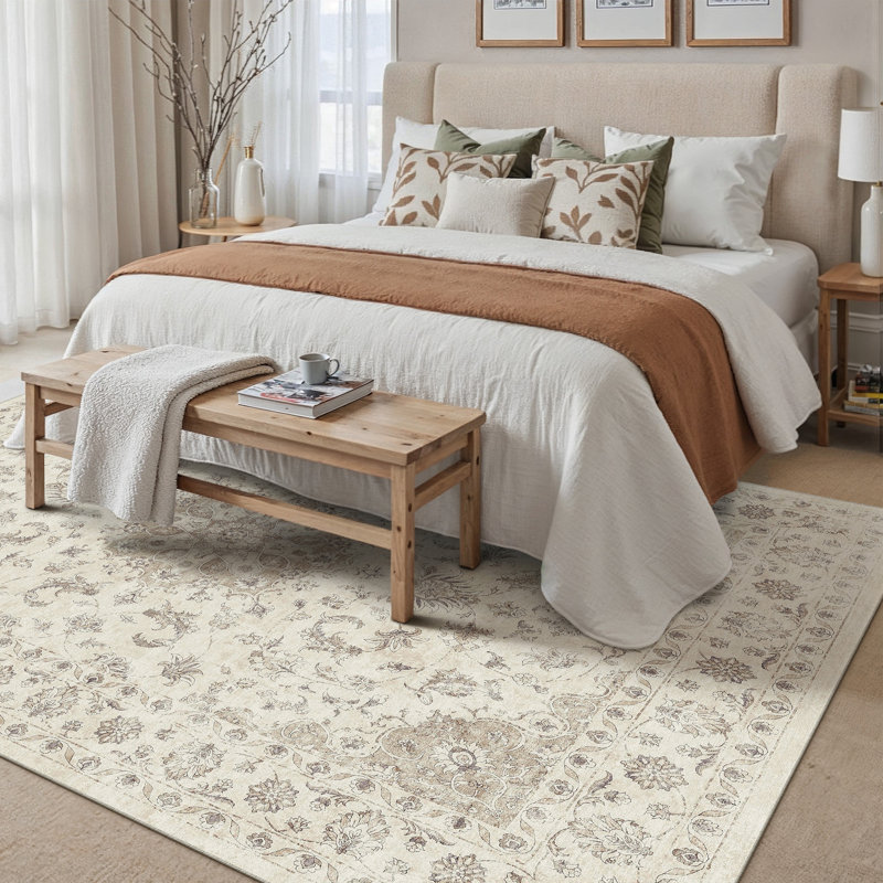 Elegant Vintage Floral Design Area Rug for Living Room, Runner 2'3" x 7'6"