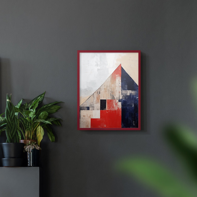 Paysages série Cxxxi - reproduction encadrée de qualité supérieure - prête à être accrochée - aucun clou requis, Rouge