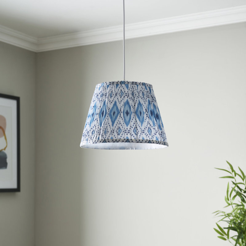 21 cm H Drum Fabric Lamp Shade, Blue
