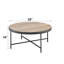 Table basse robuste de style industriel avec mélange de métal et de bois