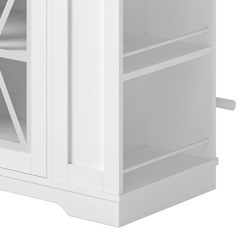 Grand îlot de cuisine portable Medeeha avec rallonge de rangement et 2 tabourets de bar pour cuisine avec roulettes