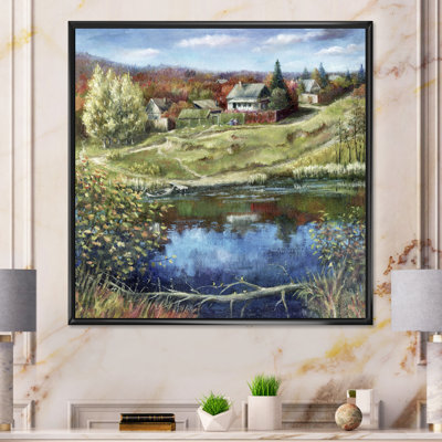 Paysage champêtre dans un paysage d'automne, reproduction d'art sur toile