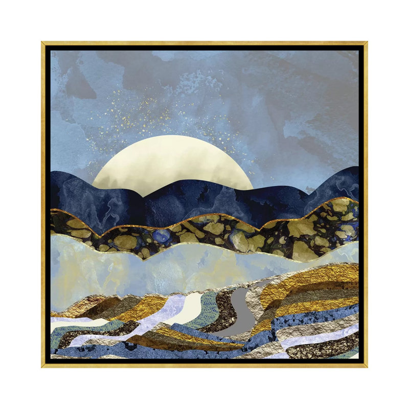 Firefly Sky - impression d'art graphique, H 37 po x l 37 po x P 1,5 po, Pas de tapis, Toile encadrée d'or