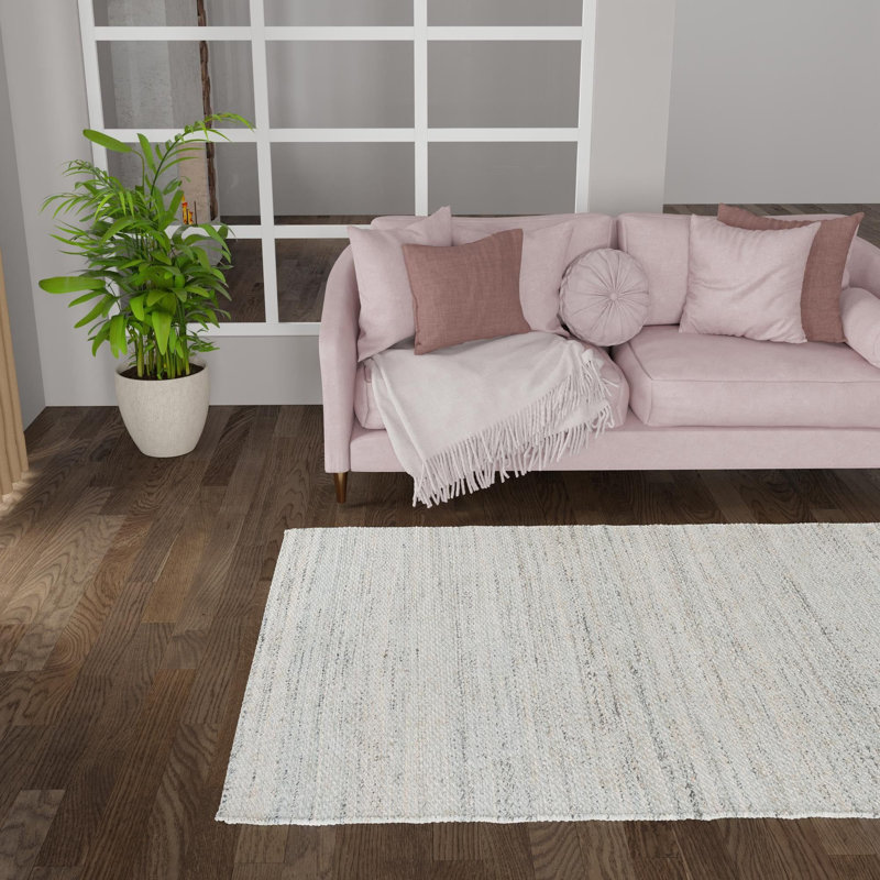 Tapis uni / rayé bleu Durah, Rectangle 2 pi 2 po x 3 pi 1 po