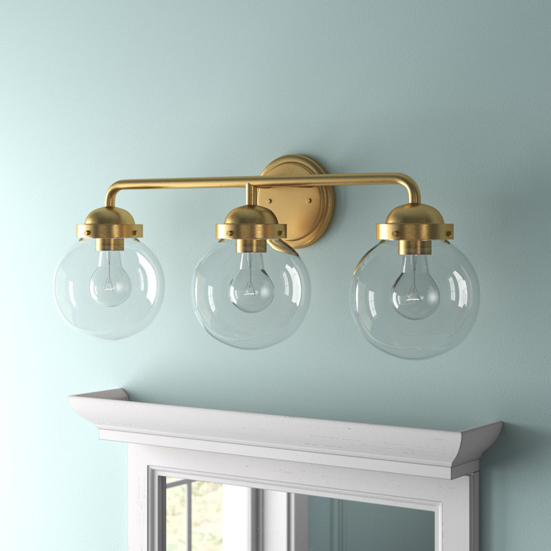 Éclairage de salle de bain à intensité variable 3 lumières Parlez, Or brossé, 3