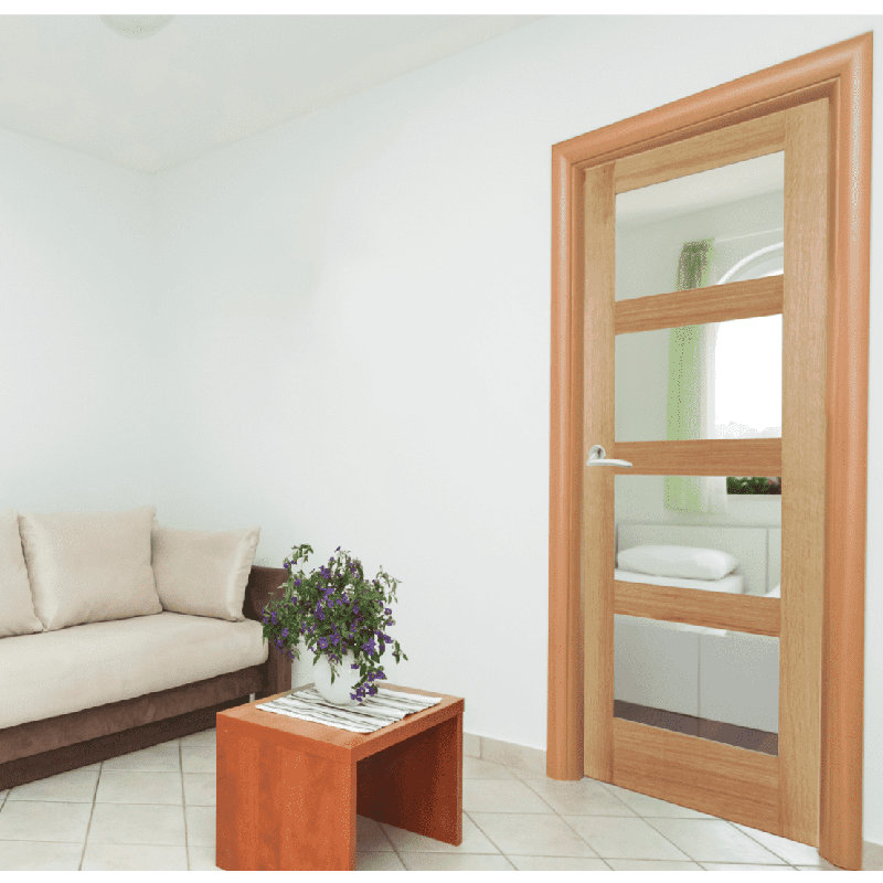 Oak Shaker 4 Light Clear Glass Internal Door, 61" W x 198.1" H