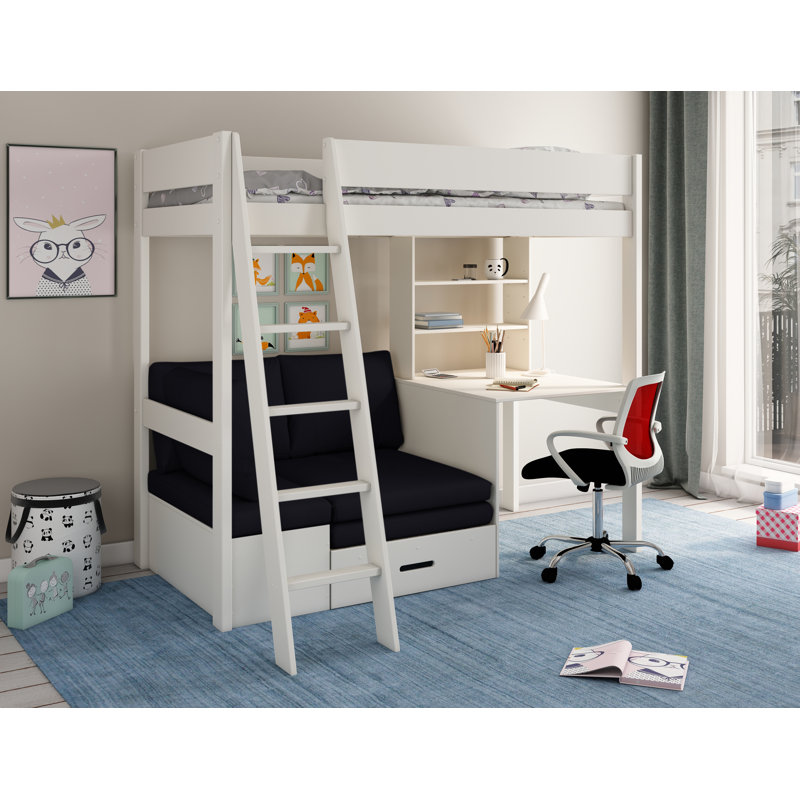 Thorlof Single (3') High Sleepers Bed Frame, White/Black
