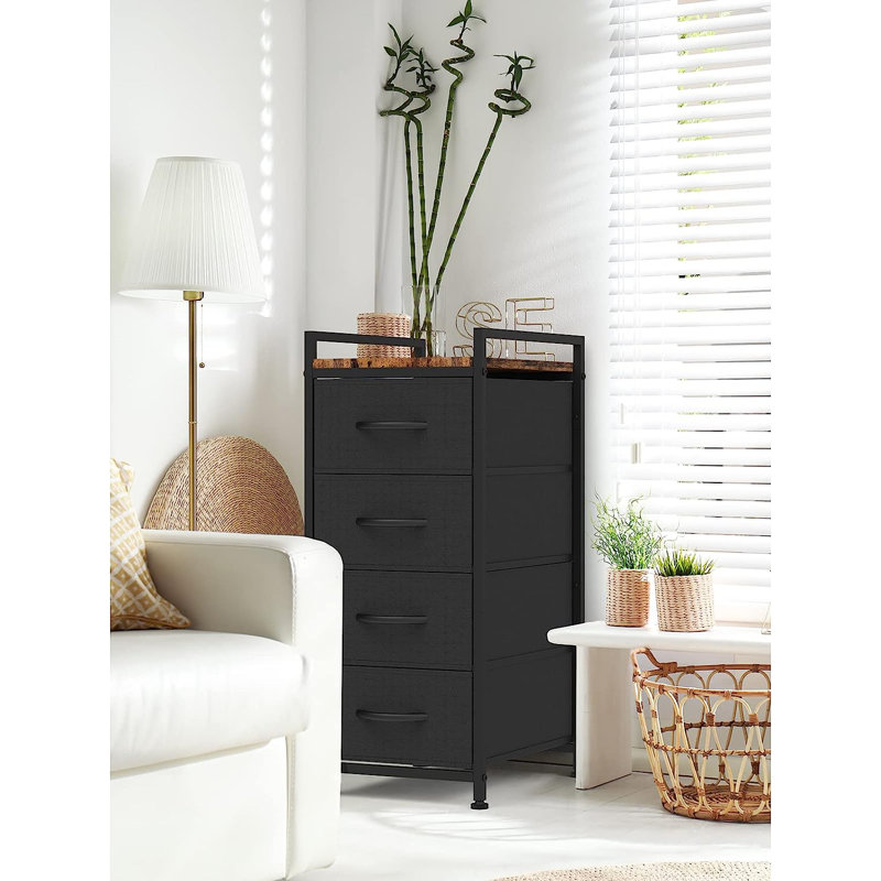 Commode 4 tiroirs Tashuna, Noir