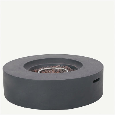 Outdoor round concrete fire pit, light grey, 50,000 Btu (without lid)
