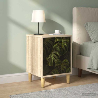 36cm W Engineered Wood Bedside Table
