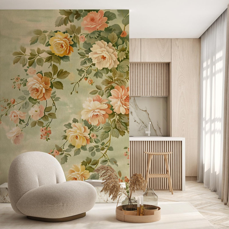 Fleurs florales élégantes, L 132 po x l 48 po