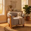 Fauteuil d'appoint de style tonneau, milieu du siècle, avec accoudoirs incurvés et structure en bois-12941997