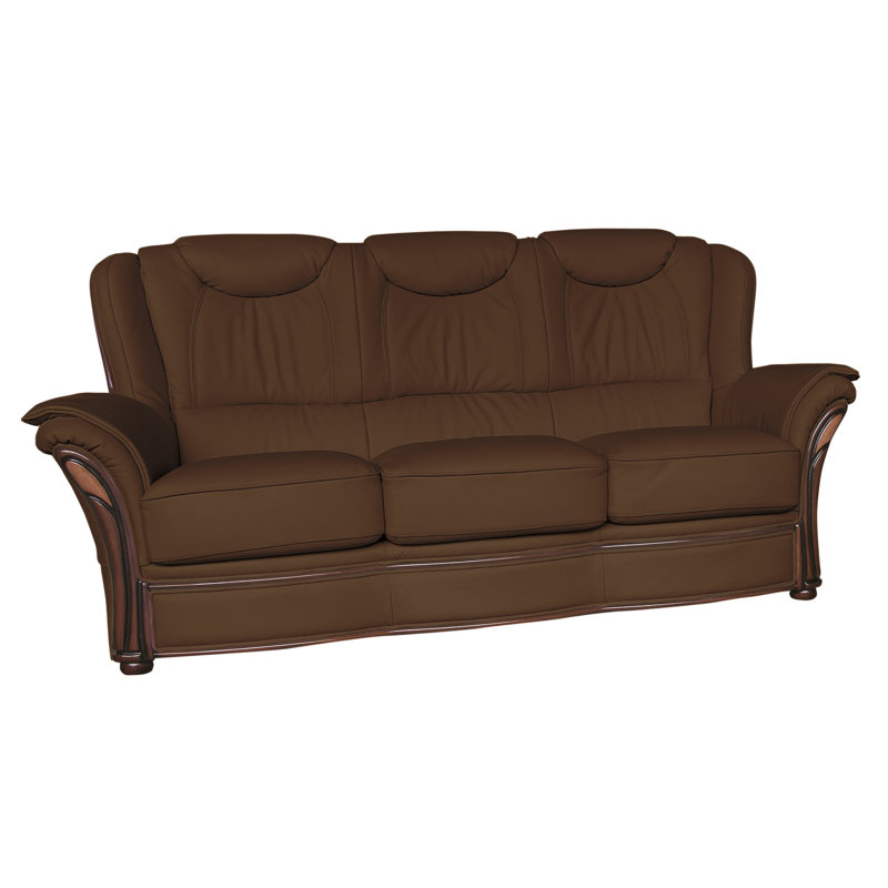 Higbee Faux Leather Sofa, Brown