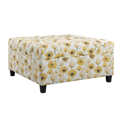 Golden Floral Storage Ottoman (Only Including Ottoman)