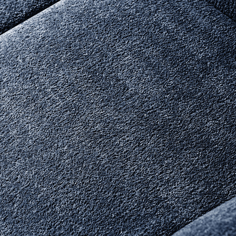 Velours 2 places bleu moderne, peu encombrant pour un appartement, base antidérapante, mousse haute densité avec coussins, bleu, doux compressé,