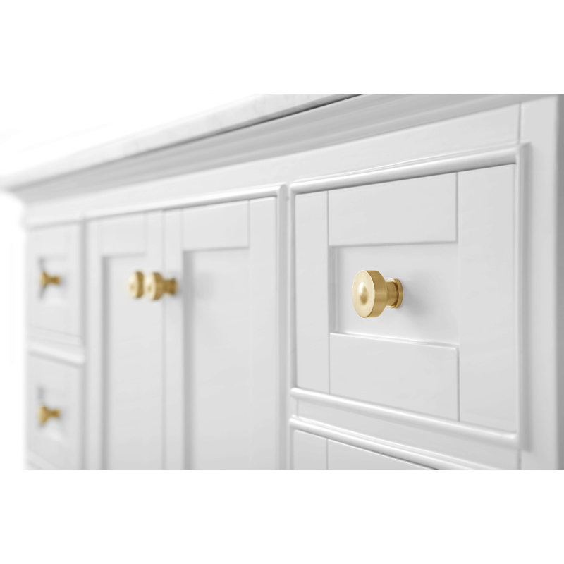 Audrey 48'' W Single Vanity, Carrara White, Brushed Nickel, Sapphire Gray