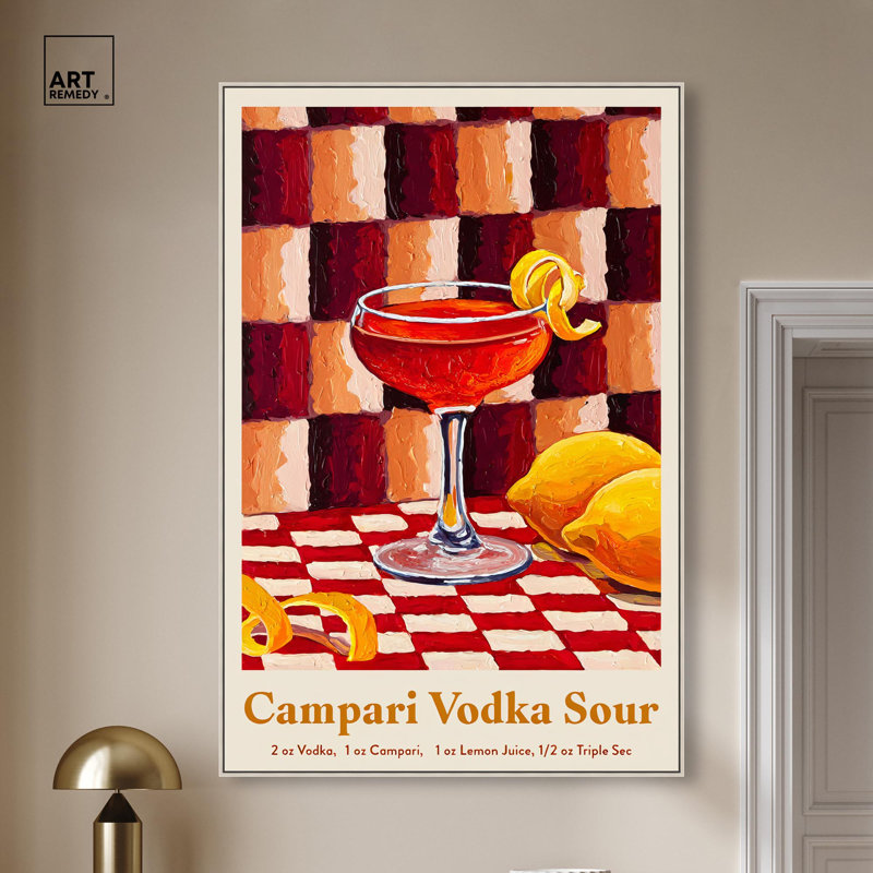 «Zesty Elixir», reproduction d'art sur toile par Art Remedy, H 55 po x l 37 po, Cadre argenté