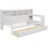 Wooden Twin Size Daybed with Storage Shelves, Multi-functional Bed with Two Storage Drawers-1625867465