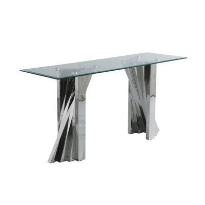 Anmie 60'' Glass Top Console Table