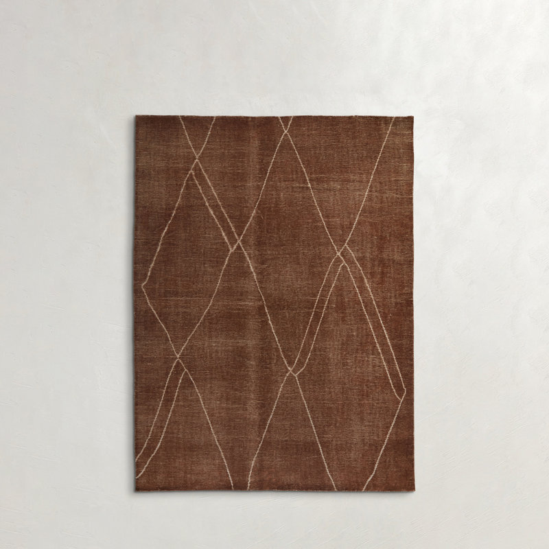 Tapis brun / blanc tissé à la main Wendy Jane, Rectangle de 10 pi x 14 pi