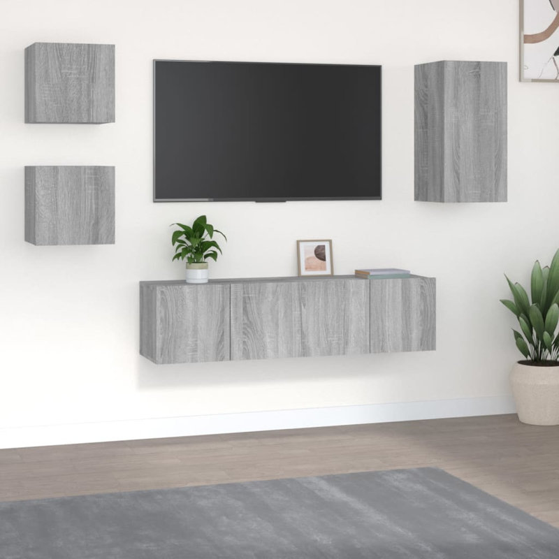 Unfinished Floating Entertainment Centre for TVs up to 24", Grey Sonoma