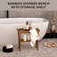 Tabouret de douche en bambou avec tablette de rangement, siège de douche imperméable en noyer, tabouret de douche pour l'intérieur, siège de salle de bain-130248633