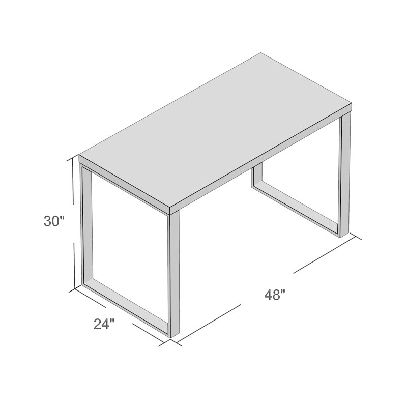 Malmesbury Stainless Steel Writing Desk, White Lacquer