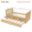 Lit plateforme simple en bois massif avec tiroirs de rangement et lit gigogne coulissant, finition naturelle, aucun sommier tapissier requis-13992036