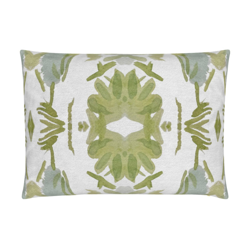Wildflowers I Large Repeat Luxury Throw Pillow, Apple Green Floral