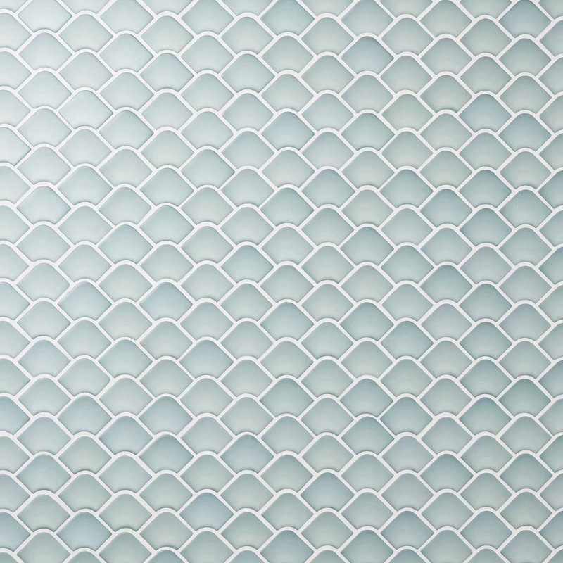 Suki 2X3 Fishscale Matte Mosaic Tile, Blue