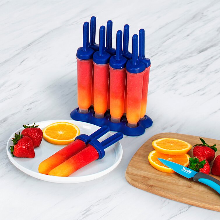 Tovolo Groovy Ice Pop Molds, Drip-Guard Handle, 4 Ounce Popsicles