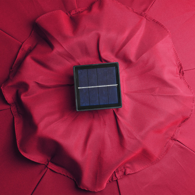 Parasol 9 pi avec lumières DEL, Rouge