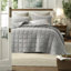 Ensembles de literie luxueux en lin gris, courtepointe respirante et durable avec taies décoratives