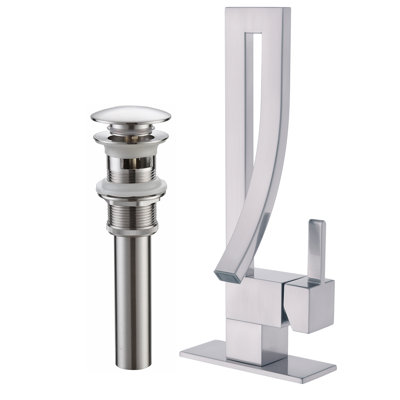 13.8" Creative Bathroom Sink Faucet, Solid Brass Waterfall Single Handle Sink Faucet