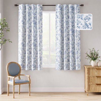 Blackout Floral Rod Pocket Curtains