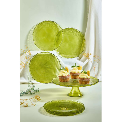 Ensemble d'assiettes à dessert 7 pièces avec support