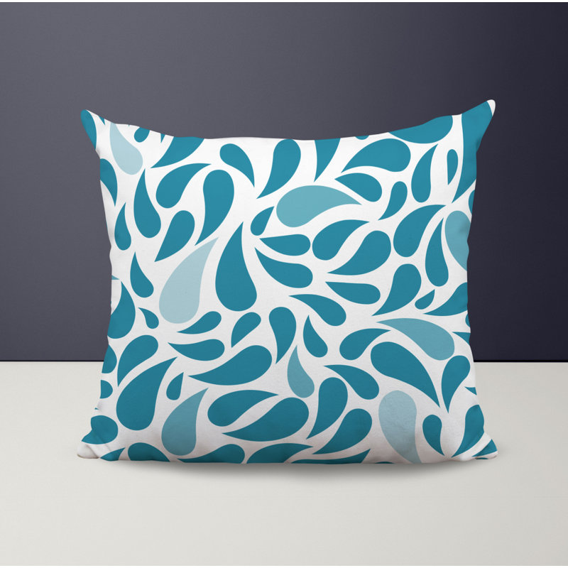 Housse et insert de coussin décoratif en polyester, L 17 po x H 17 po, Turquoise