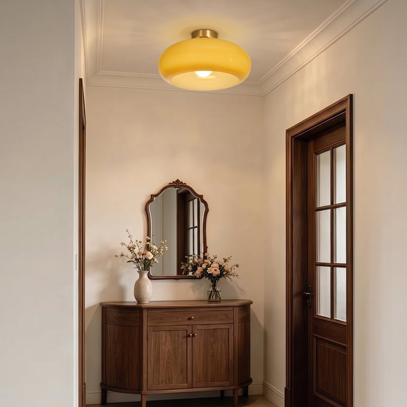 Verre semi-encastré jaune, H 11,02 po x l 15,74 po x P 15,74 po