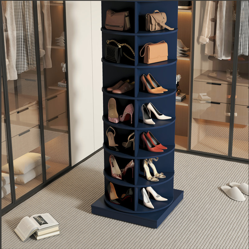 360 Rotating Shoe Cabinet 7 Layers, Blue, 7