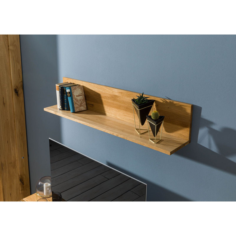 Kent Oak Solid Wood Floating Shelf, Nature Oiled, 22cm H x 120cm W x 24cm D
