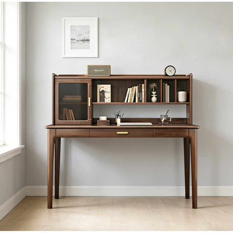 Bureau en noyer avec huche et rangement